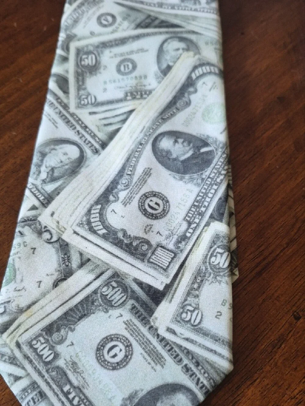 Ralph Marlin Vintage Novelty Money Print Men's Tie 1994